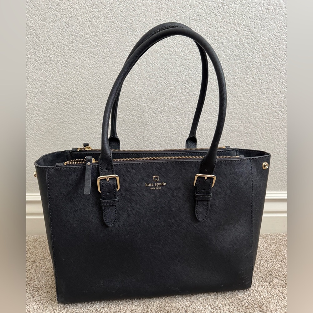 Kate Spade Black Leather Tote Bag